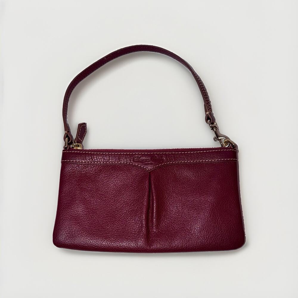 Y2K Dooney & Bourke Wristlet Burgundy w/Zipper top/one pocket inside 8” x 4”